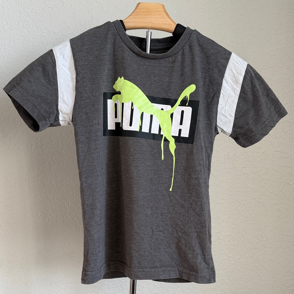 Puma Charcoal Tee with Lime Logo